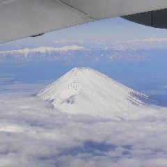 翼の下の富士山
