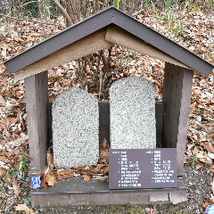 字クルス山の円頭形キリシタン墓碑