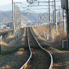 宇ノ気の踏切から