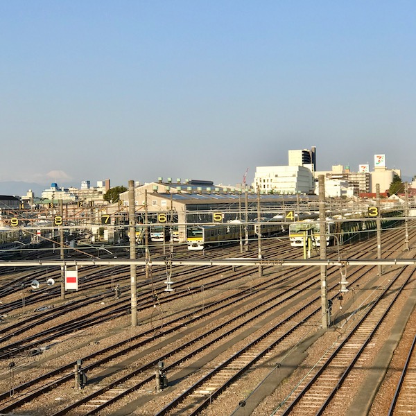 跨線橋から見た富士山
