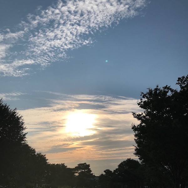 夏至の日の夕日
