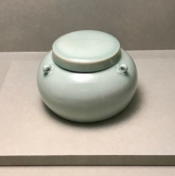 翠青釉三系盖罐
