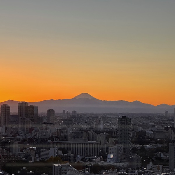 黄昏の富士山