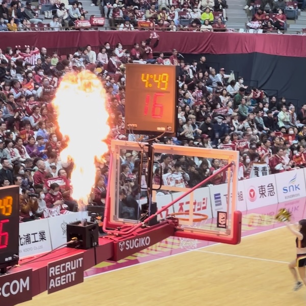 炎を噴くバスケットゴール