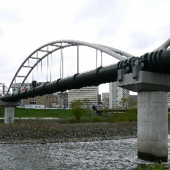 豊平川の水道橋