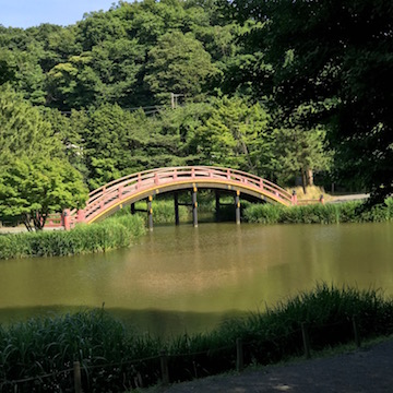 太鼓橋の擬宝珠