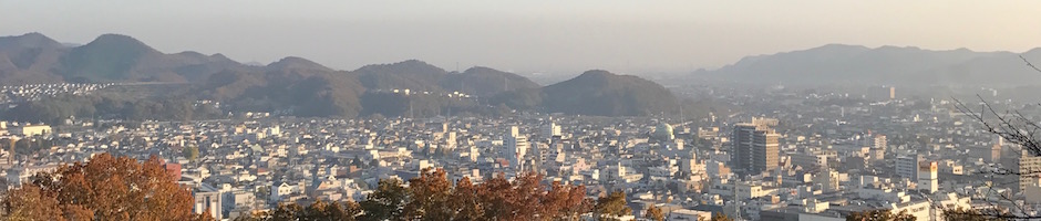 水道山公園から桐生市を望む