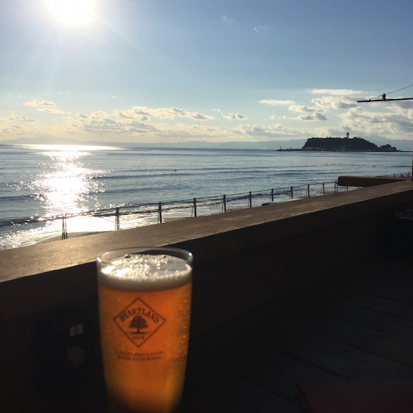 稲村ヶ崎から眺める江ノ島夕景