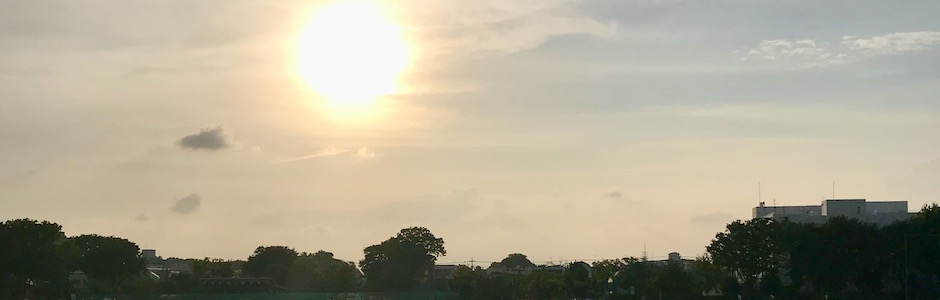 公園の夕暮れ