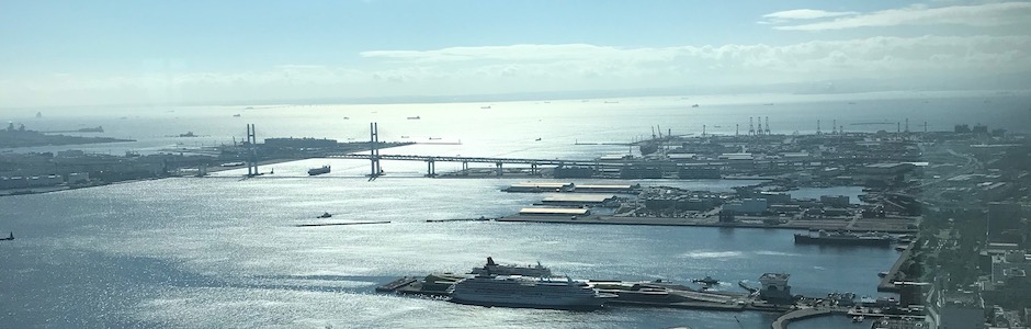 ランドマークタワーから見下ろした横浜港