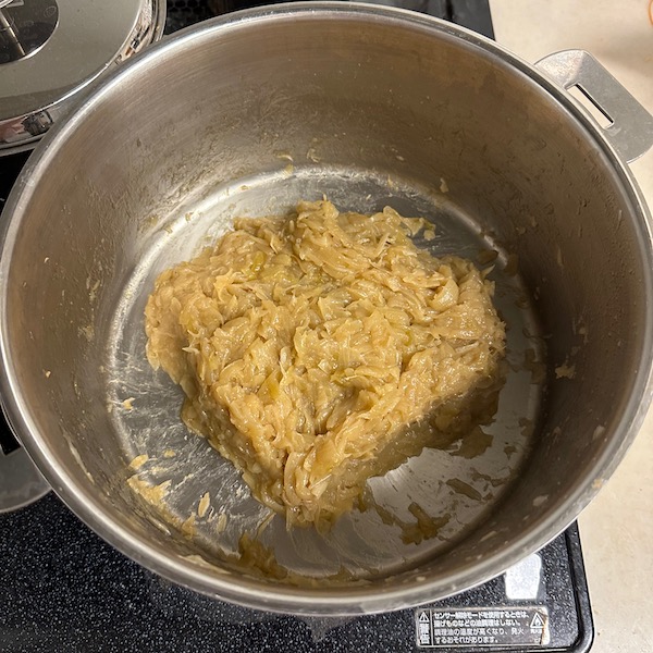 炒めたあとの玉ねぎ
