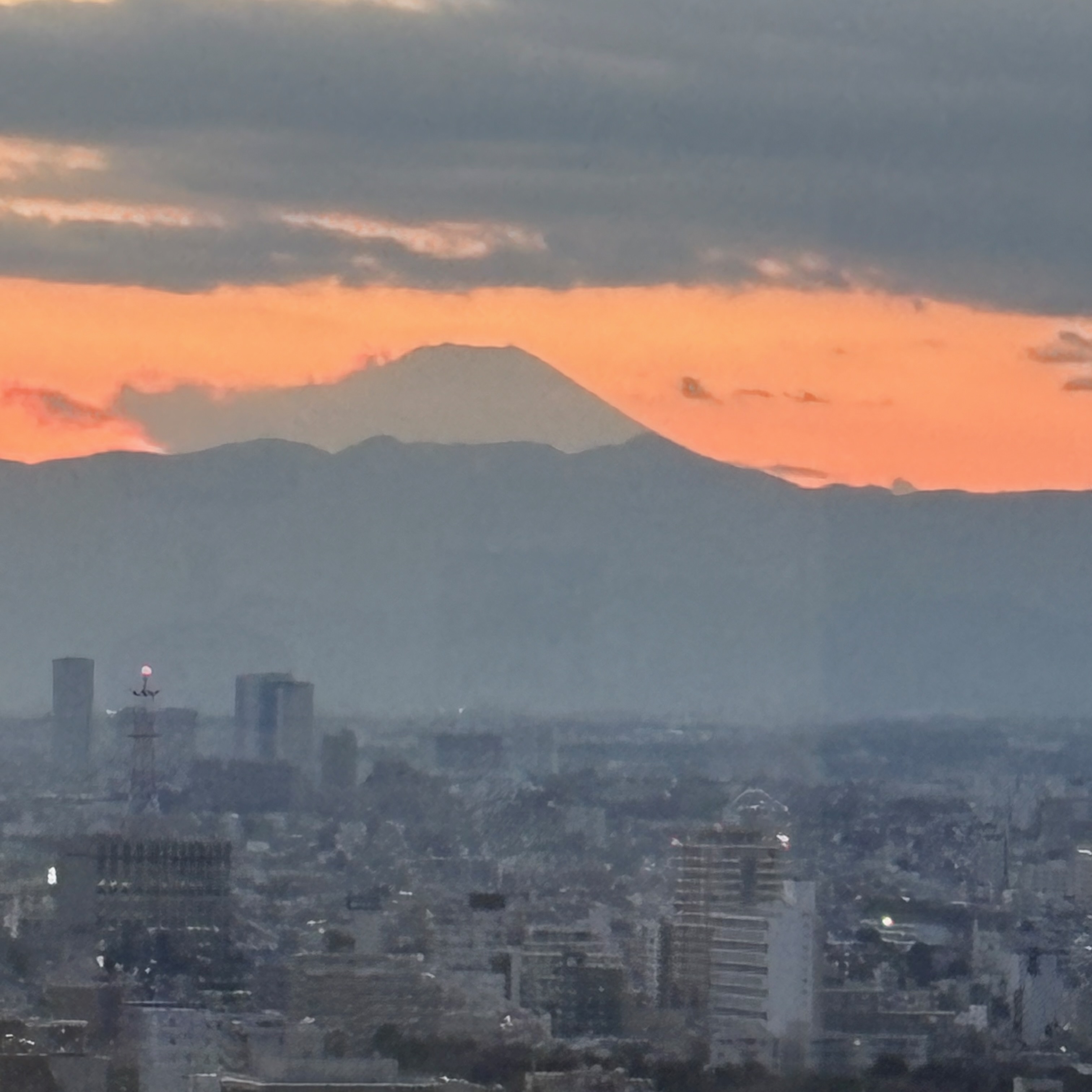 黄昏の富士山
