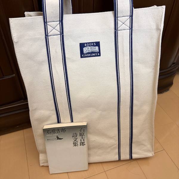 トートバッグ、文庫本と比較